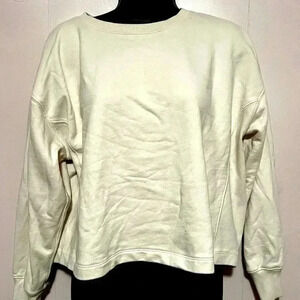 J. Crew Size XS Heritage Fleece Cropped Sweatshirt in Ivory